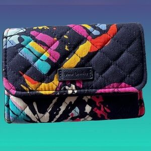 Vera Bradley Riley Compact Wallet w/RFID protection in Butterfly Flutter pattern